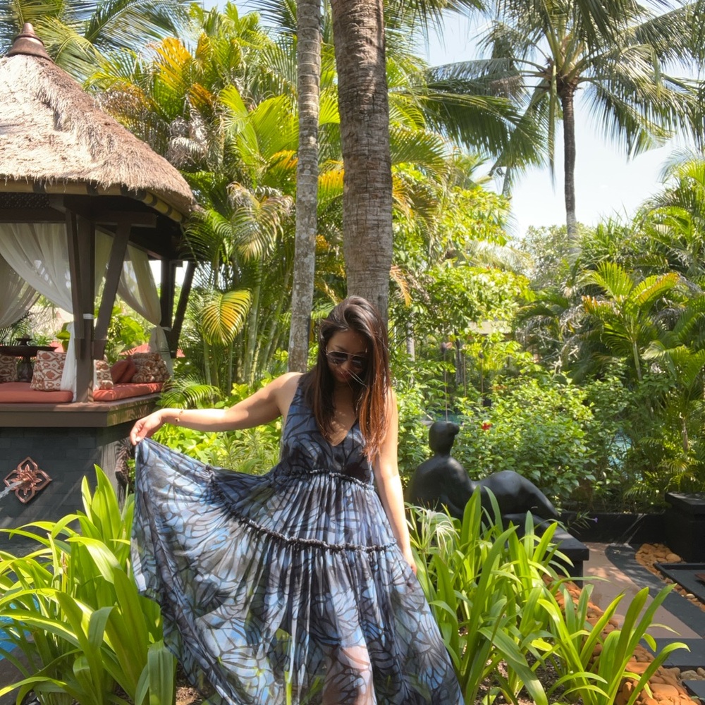 Free People Blue and Black Maxi Dress